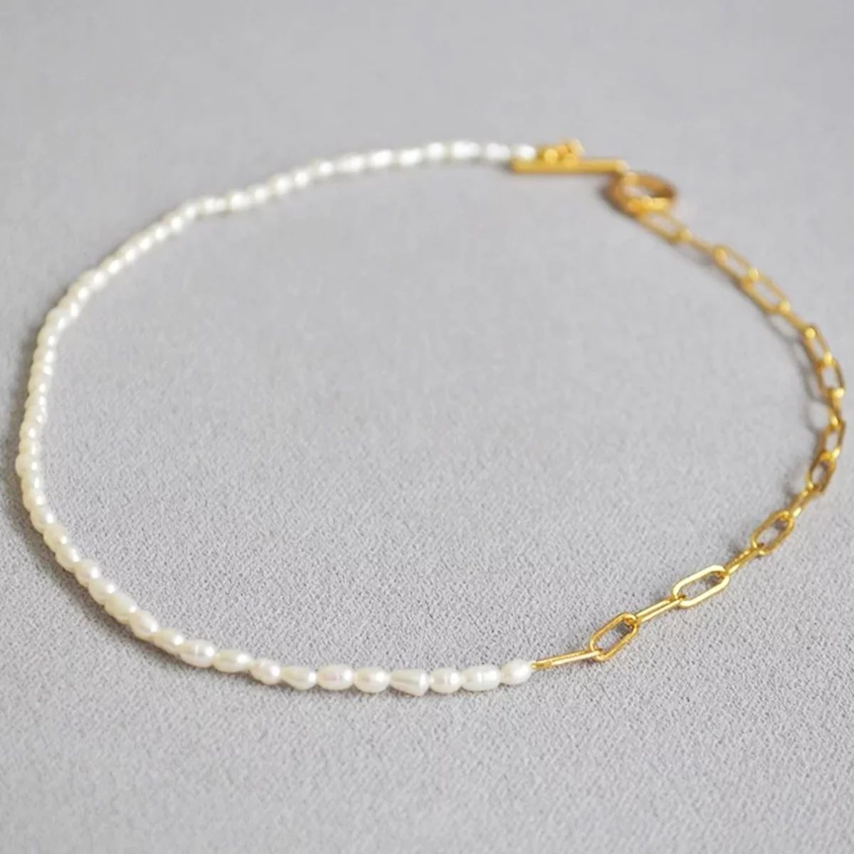 Freshwater Pearl / Gold Link Toggle Necklace | Sea Marie Designs