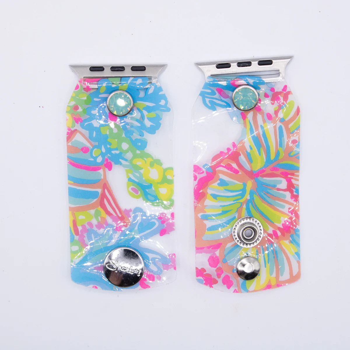 Ready to Ship - Upcycled Lilly Pulitzer Pink & Blue Coral Waterproof Watchband (XXS, Apple Watch ... | Sparkl