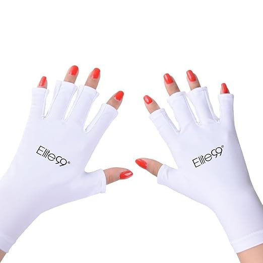Elite99 Nails UV Shield Glove Anti UV Glove for Gel Manicures with UV/LED Lamps - White | Amazon (US)