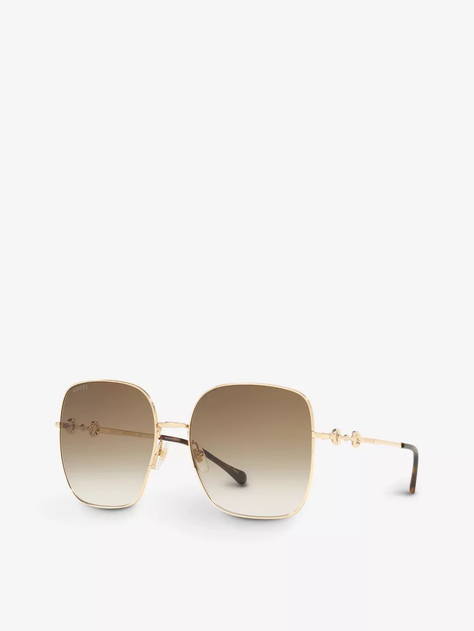 GG0879S square-frame glass and metal sunglasses | Selfridges