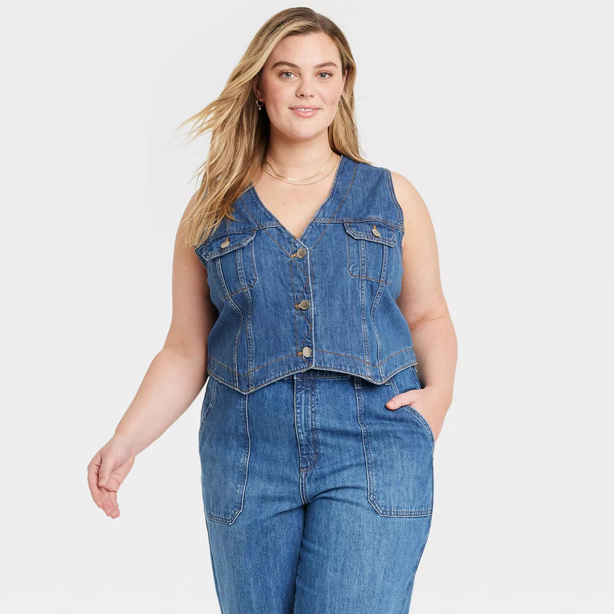 Women's Denim Vest - Universal Thread™ Blue Denim | Target