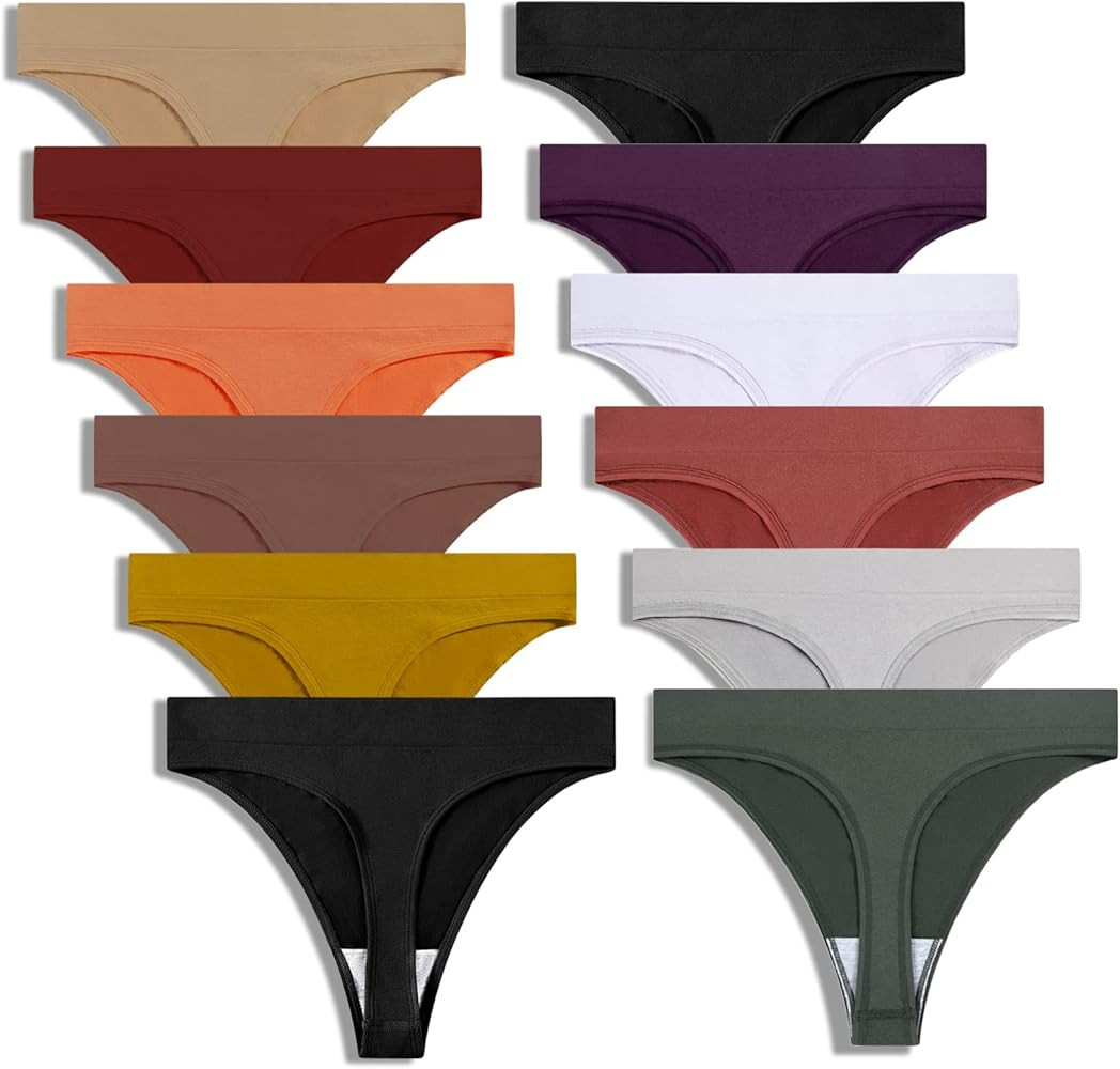 GRANKEE Women's Breathable Seamless Thong Panties No Show Underwear Pack | Amazon (US)
