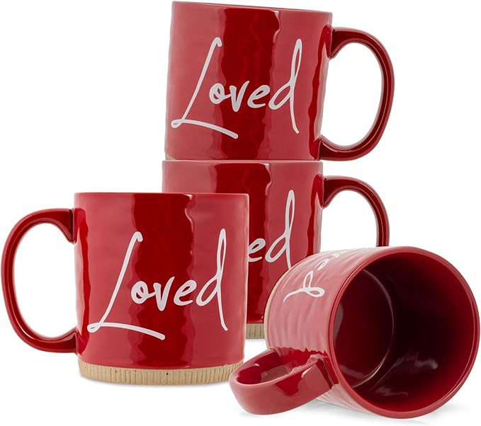 Lighthouse Christian Products Powerful Words Loved 15 ounce Ceramic Stoneware Coffee Mug Pack of ... | Amazon (US)