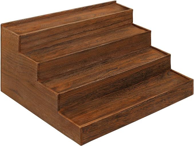 Amazon.com: Ikee Design 4-Tier Wood Stair Shelves Step Display Risers Wooden Counter-top Tier Dis... | Amazon (US)