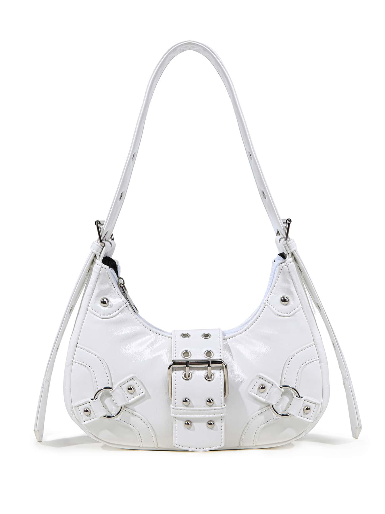 Buckle & Studded Decor Hobo Bag | SHEIN