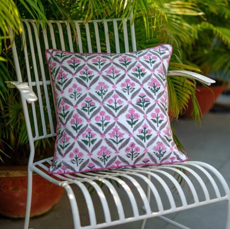 Pink & green floral block print throw pillows, summer throw pillows, grandmillennial throw pillows, grandmillennial decor, colorful home decor, colorful throw pillows 

#LTKfindsunder50 #LTKfindsunder100 #LTKhome