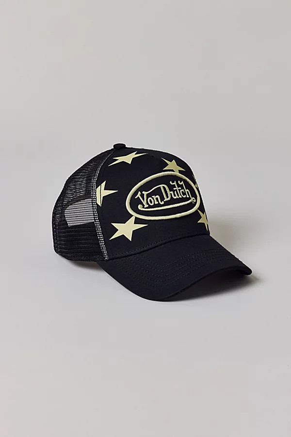 Von Dutch Americana Trucker Hat in Black/White, Women's at Urban Outfitters | Urban Outfitters (US and RoW)