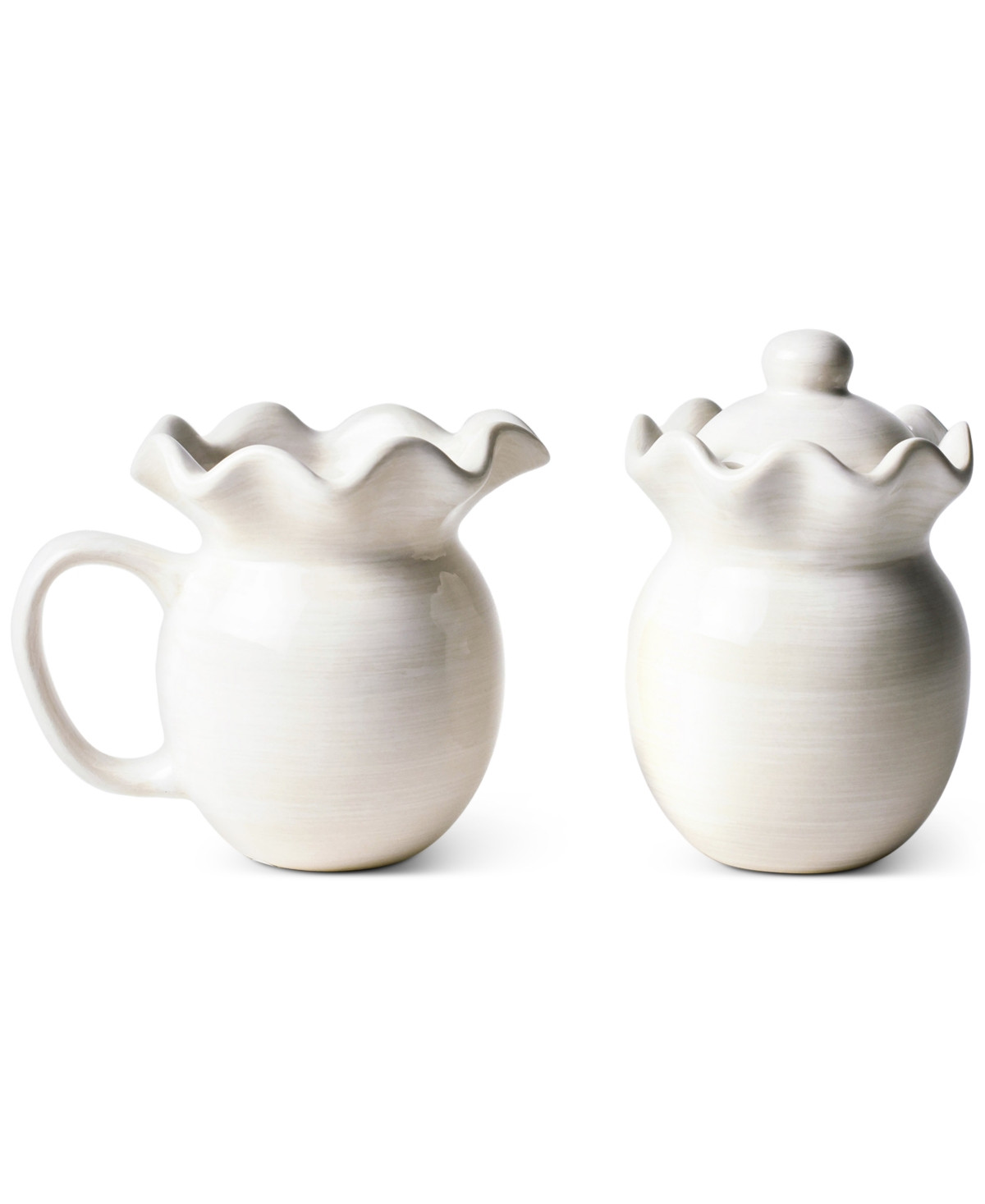 Coton Colors by Laura Johnson Signature White Ruffle Cream & Sugar Set - White | Macy's