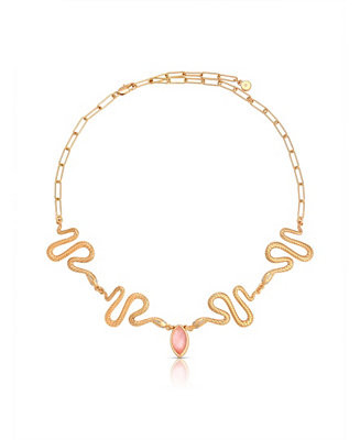 Gold-Plated Imitation Pearl Serpentina Choker Necklace | Macy's