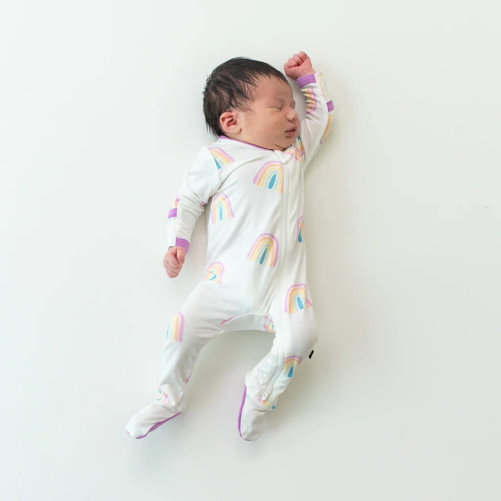 Zippered Footie in Poi Rainbow | Kyte BABY