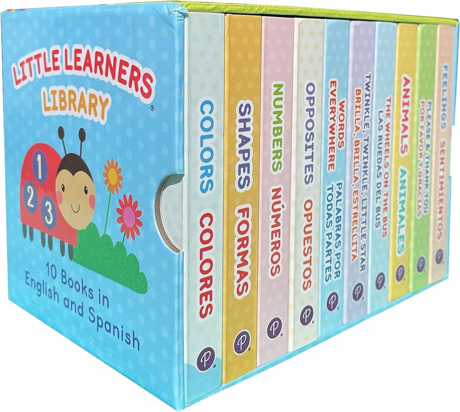 Bilingual 10 Board Books in Spanish and English: Little Library set includes Counting, Colors, Fe... | Amazon (US)