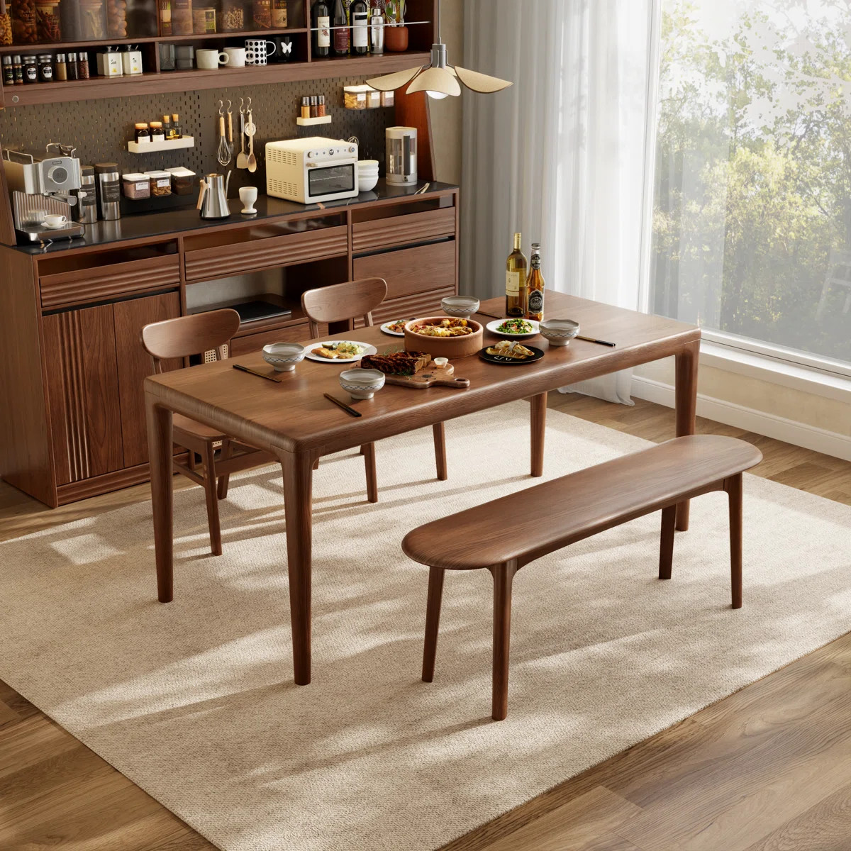 Curved Edge Solid Wood Bench – Multi-Functional for Entry, Dining Chair, or Bed End | Wayfair North America