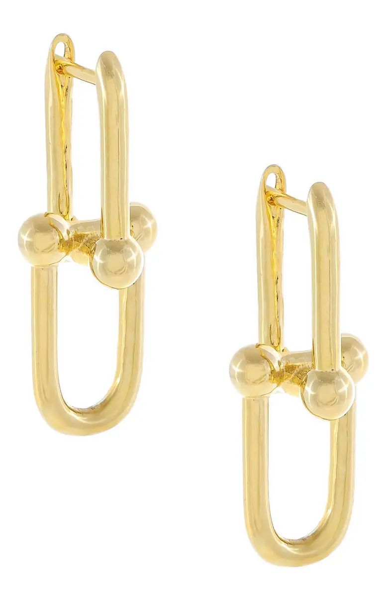 Adinas Jewels U-Chain Drop Hoop Earrings | Nordstrom