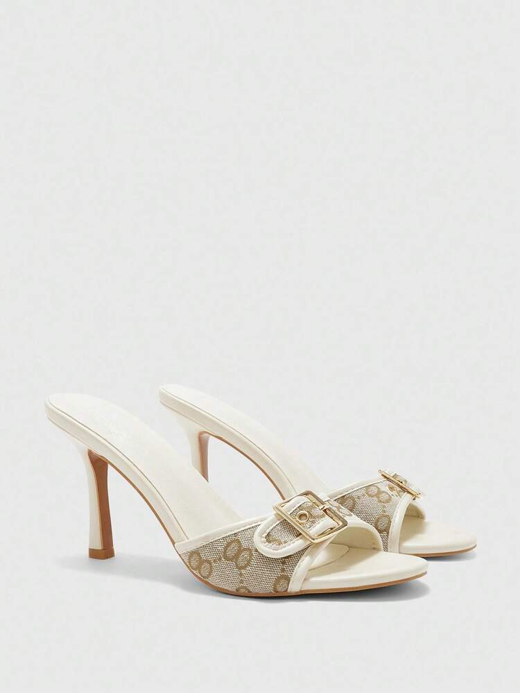 CUCCOO TILAWA Women's Brown PU Leopard Print Mixed Gold Buckle Decor Retro Round Toe Comfortable ... | SHEIN