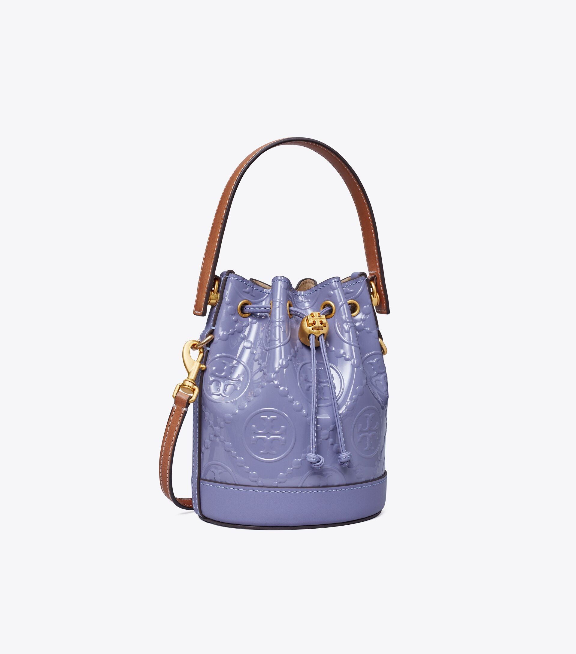 T Monogram Patent Embossed Mini Bucket Bag | Tory Burch (US)