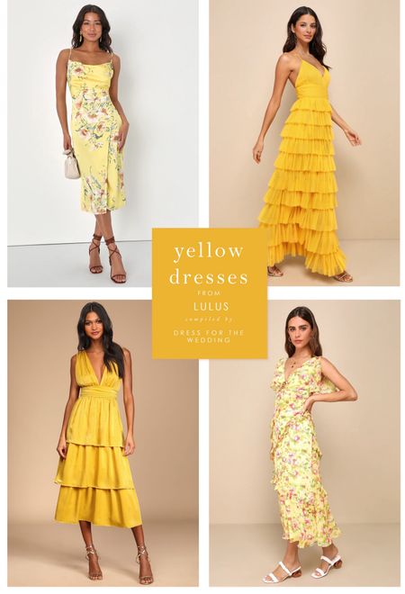 Yellow dress from Lulus. Sale runs through tonight. Safe on selected wedding guest dresses and new spring dresses. Yellow dresses for wedding guests, yellow bridesmaid dresses, pretty dresses for weddings, dresses under 100. 

#LTKwedding #LTKmidsize #LTKsalealert