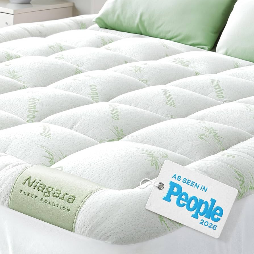 Niagara Sleep Solution Ultra Soft King Size Mattress Topper - Rayon Derived from Bamboo Pillow To... | Amazon (US)