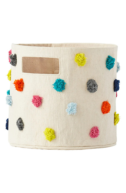 Click for more info about Mini Pompom Canvas Bin