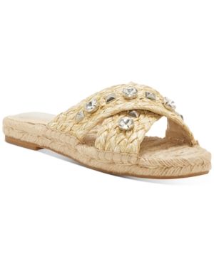 Vince Camuto Women's Jermindi Embellished Raffia Slide Sandals Women's Shoes | Macys (US)