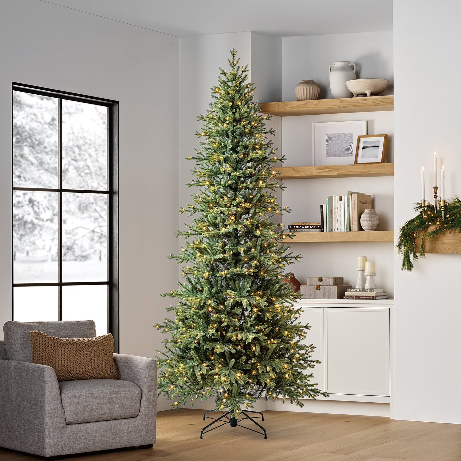Member's Mark 9' Slim Linden Fir Pre-Lit Christmas Tree | Sam's Club