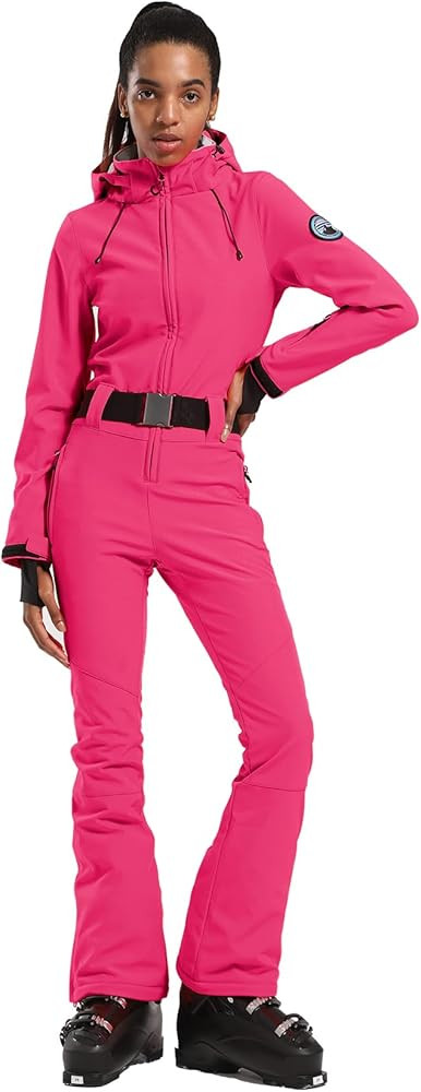 GSOU SNOW Ski Suit Women Snowsuit Slim One Piece Jumpsuit Snow Jackets Waterproof Winter Windproo... | Amazon (US)