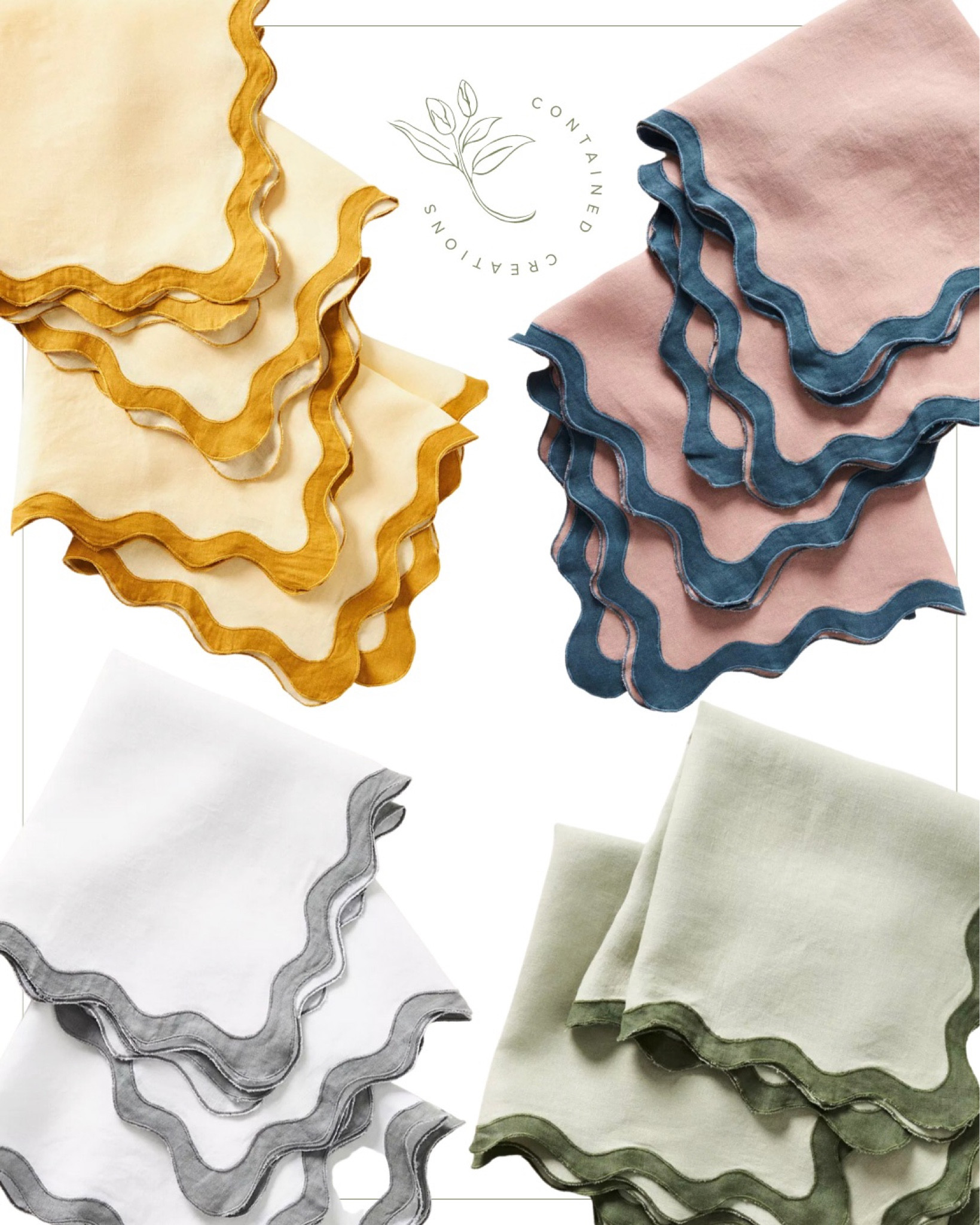 Scalloped linen napkins with contrasting trim will elevate any patio tablescape!

#LTKstyletip #LTKFind #LTKhome