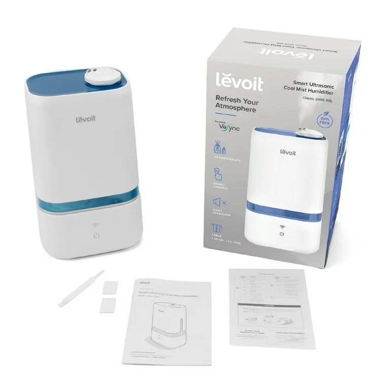 Levoit Smart Ultrasonic Cool Mist Humidifier for Bedroom, Office or Nursery, Aromatherapy, Auto-S... | Walmart (US)