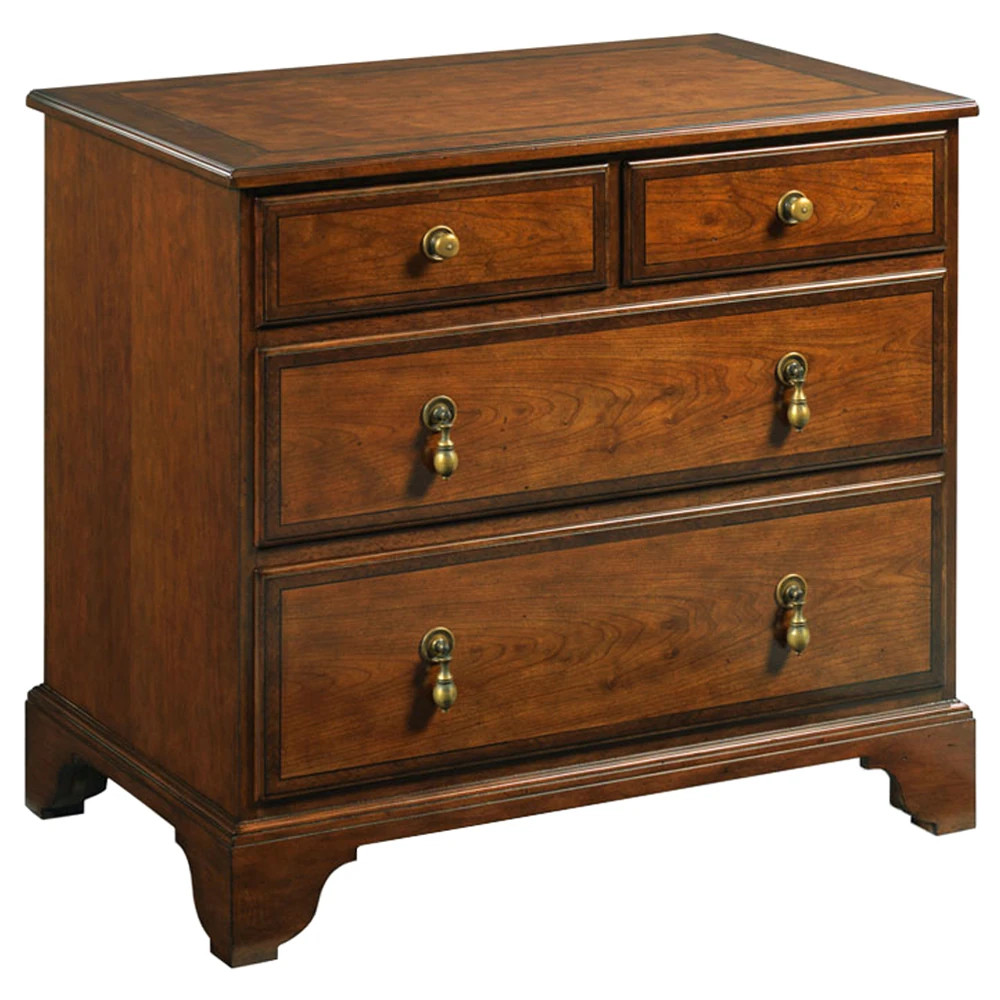 Whitney Updated Traditional Cherry Wood Nightstand | Kathy Kuo Home