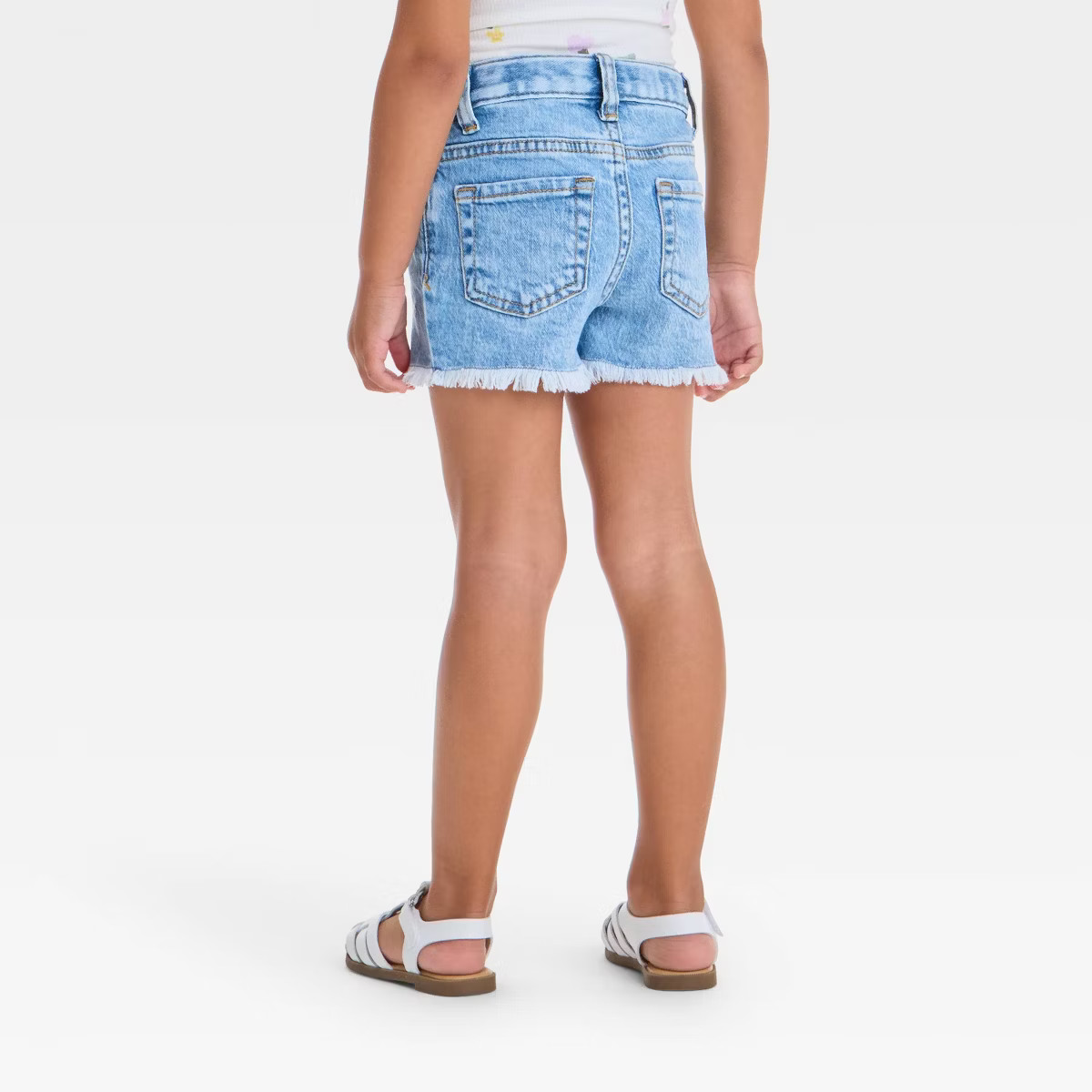 Toddler Girls' Floral Embroidered Shorts - Cat & Jack™ Light Wash | Target