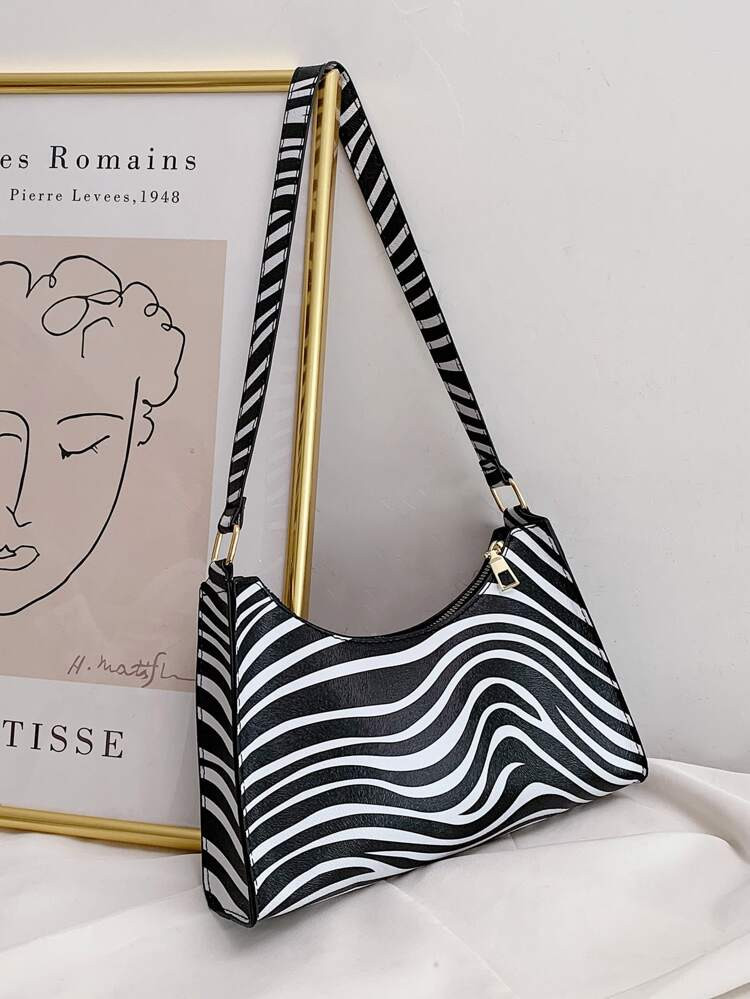 Zebrado Funky Bolsa de ombro | SHEIN