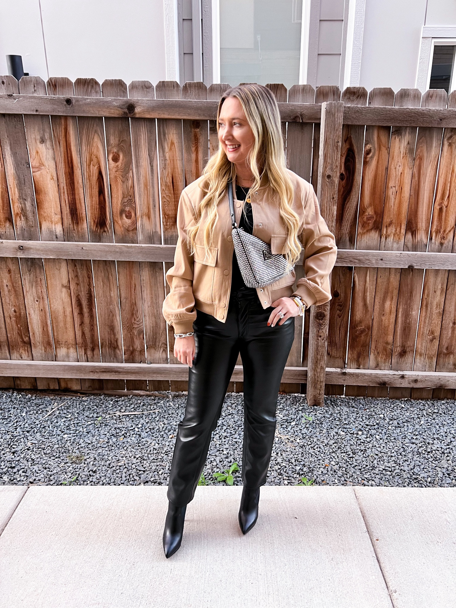 Bomber jacket

Fall look. Cropped jacket. Fall outfit. Black faux leather jeans. Prada crystal bag. Prada bag. Belt bag. Designer bag. Amazon finds. 

#LTKstyletip #LTKparties #LTKSeasonal