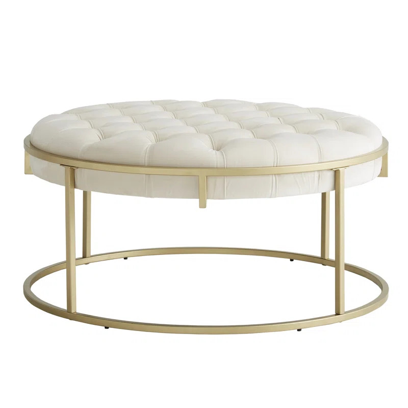 Gambier 38'' Wide Velvet Tufted Round Cocktail Ottoman | Wayfair North America