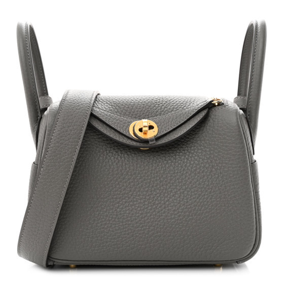 Taurillon Clemence Mini Lindy 20 Gris Meyer | FASHIONPHILE (US)