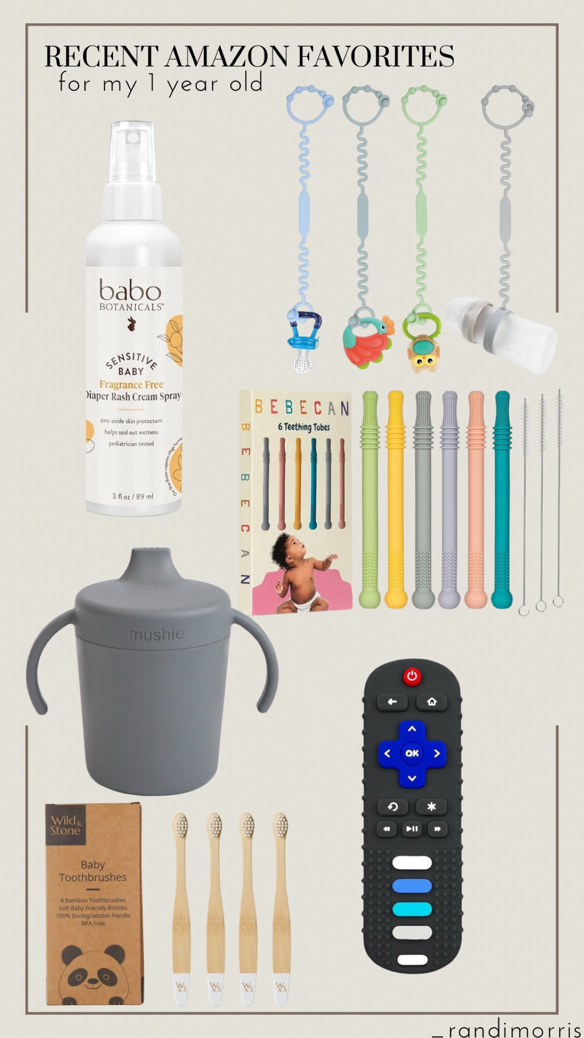 Amazon recent favorites for my 1 year old - teething silicone straws ,, training sippy cup ,, silicone remote ,, spray diaper rash cream ,, silicone toy holders ,, bamboo toothbrush for baby

#LTKBaby #LTKFindsUnder50