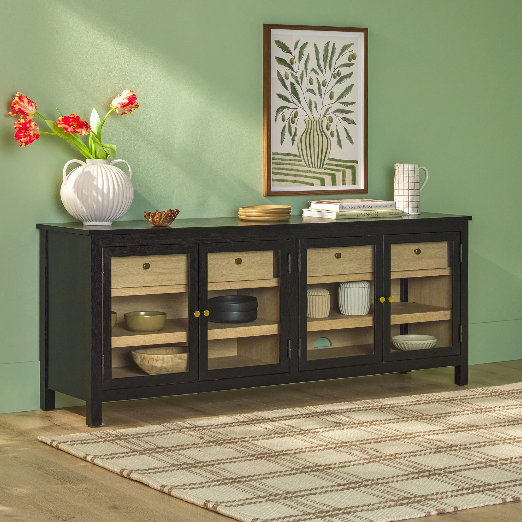 Harlow EZ Assembly™ Modern Sideboard with Drawers, Black | Walmart (US)