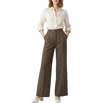 OctMoon Women's High Waisted Wide Leg Palazzo Pants – Extra Long Flowy Trousers for Tall Women ... | Amazon (US)