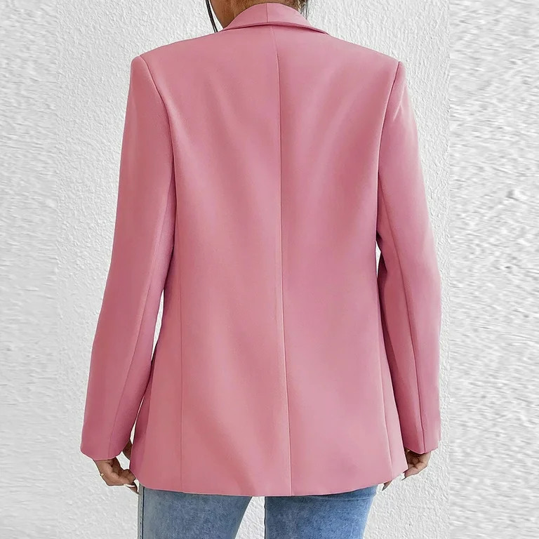 Aboser Hot Pink Blazer for Women Fashion Dressy Open Front Jackets Y2K Solid Color Cardigan Lapel... | Walmart (US)