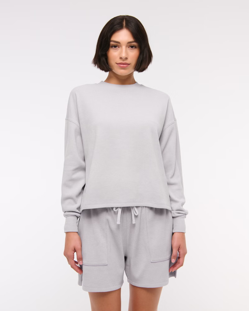 Long-Sleeve Cozy Lounge Knit Tee | Abercrombie & Fitch (US)