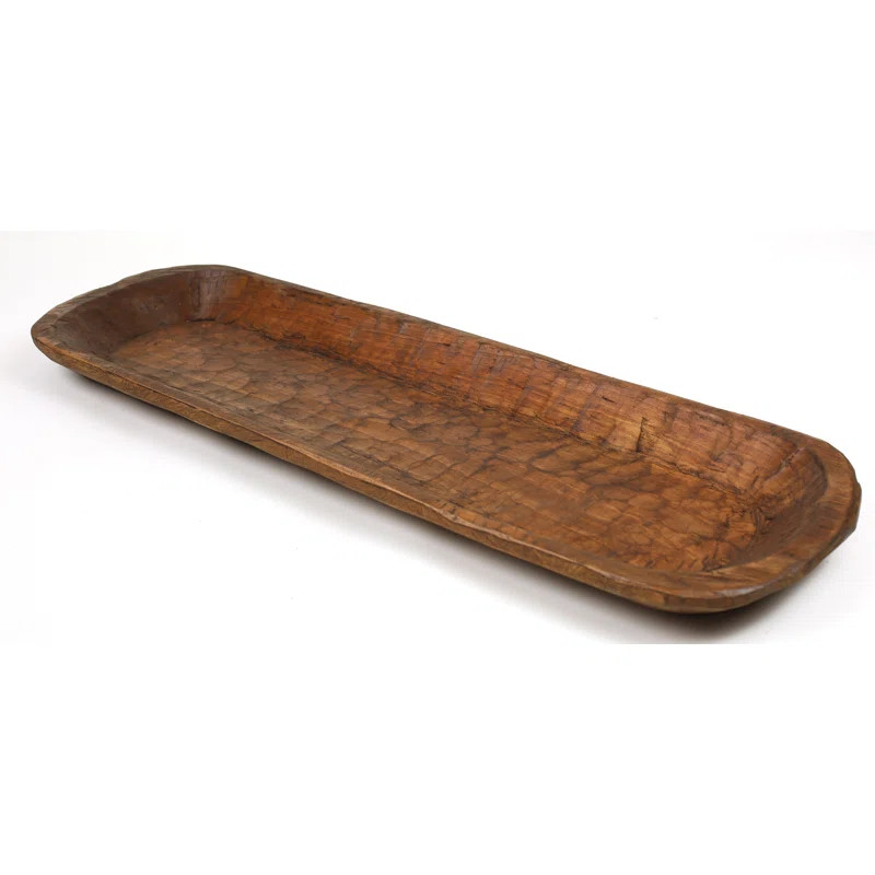 Ladue Painted Extra Long Rustic Wooden Dough Bowl | Wayfair North America
