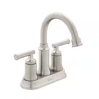 Glacier Bay Oswell 4 in. Centerset Double Handle High-Arc Bathroom Faucet in Brushed Nickel HD670... | The Home Depot