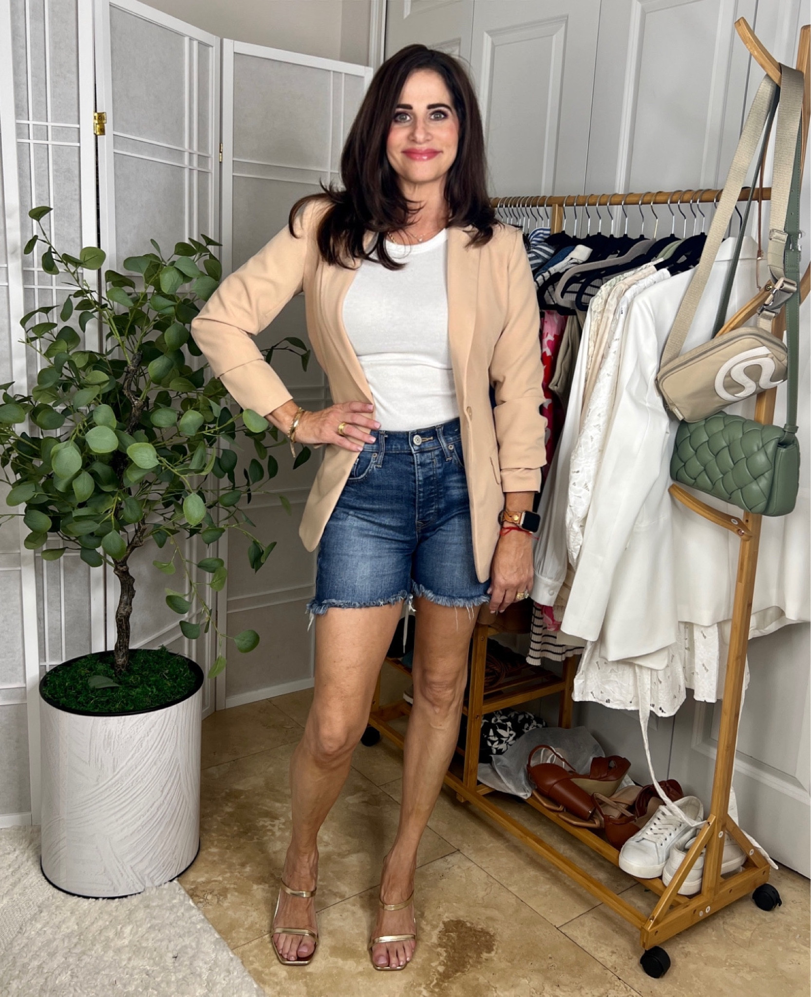 Blazers can dress up any outfit! 
Blazer sm 
Tee sm 
Shorts 24 
Sandals TTS 

#LTKunder50 #LTKSeasonal #LTKstyletip