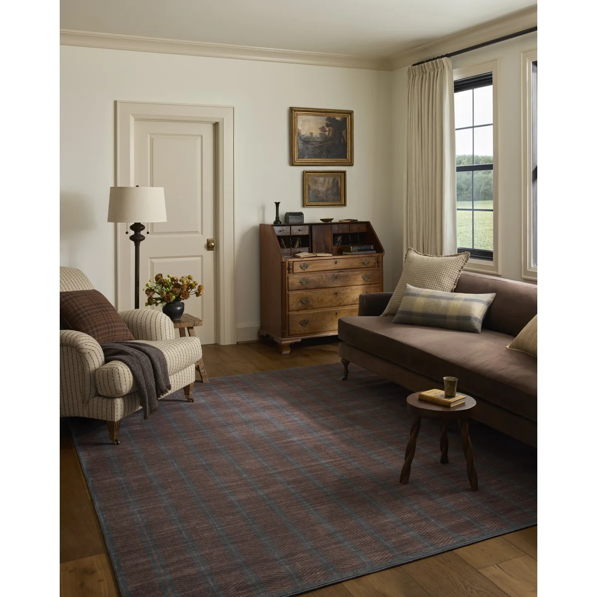 Chris Loves Julia x Loloi Bobby Merlot / Denim Area Rug feat. Cloudpile | Wayfair North America