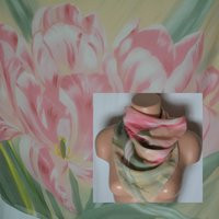 Vintage Women Floral Scarf Square Pink Tulips Print Flowers Neck Pastel Colors Green Beige Yellow | Etsy (US)