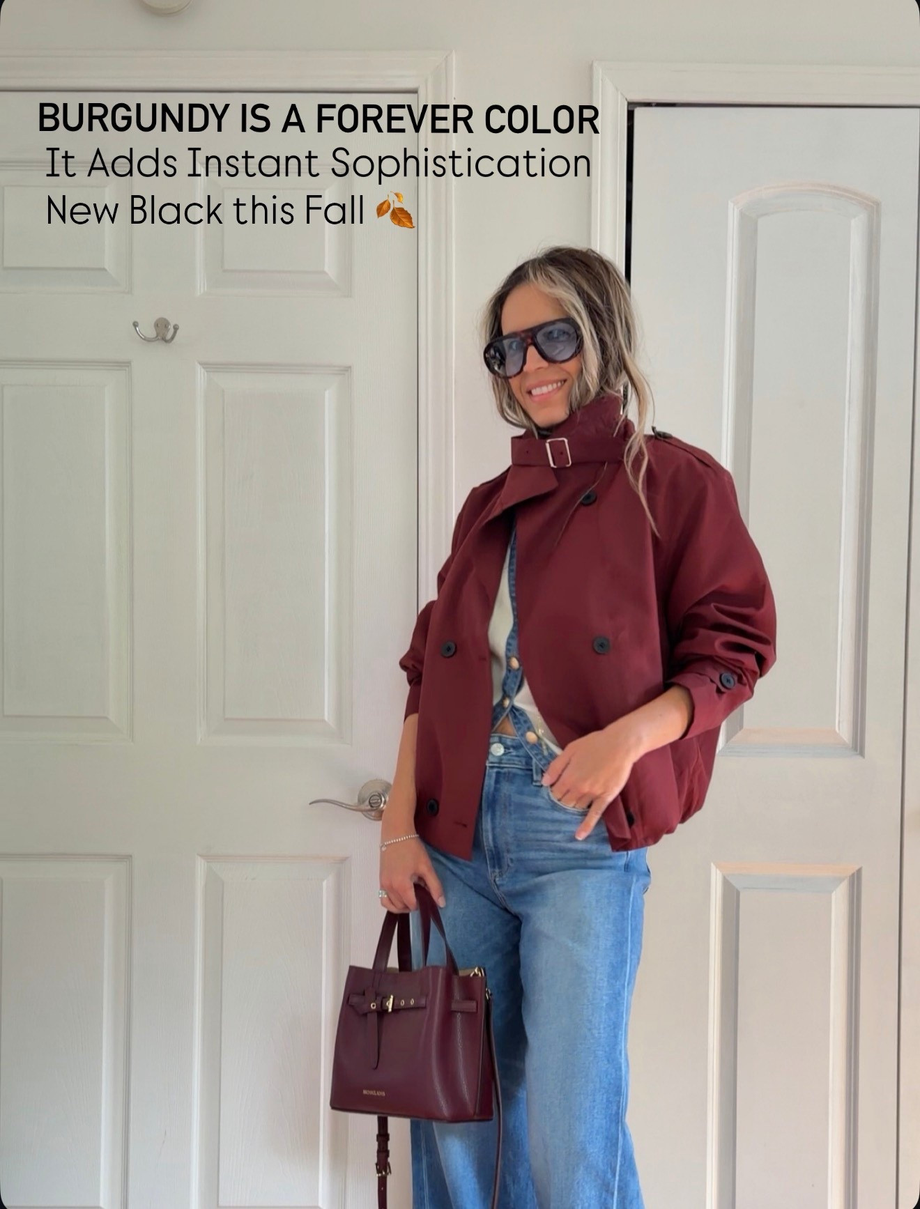 Use my discount code justglow011_12 for 12% off burgundy trench
Sz S
Jeans sz 27
I’m 5’5” 122 lbs 

Burgundy bag is leather 🤎



#LTKWorkwear #LTKOver40 #LTKSeasonal