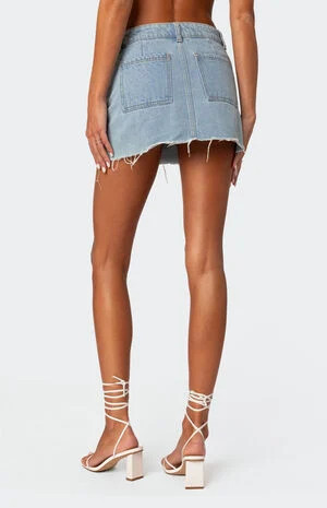 Edikted Jessie Low Rise Denim Skirt | PacSun
