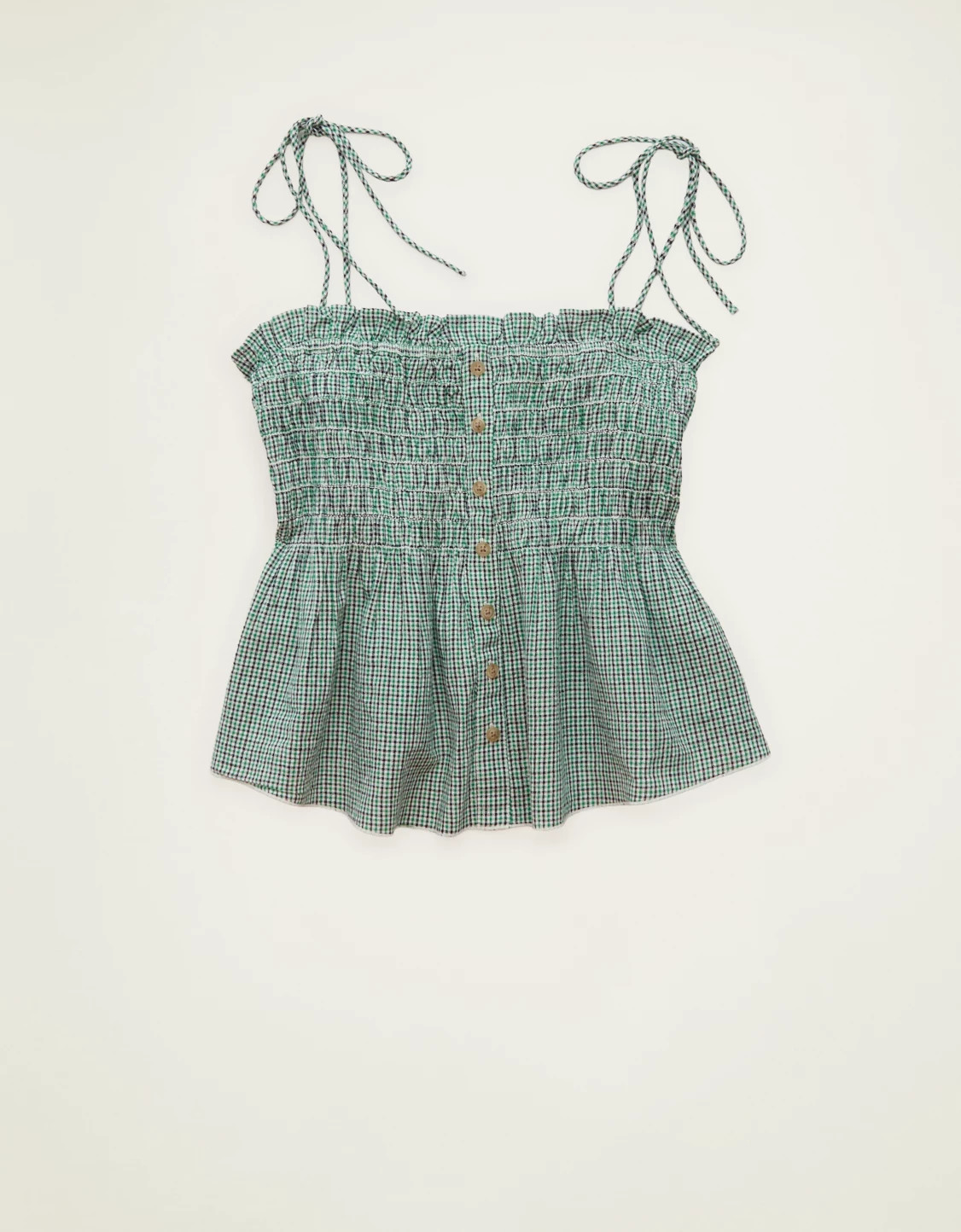 AE Smocked Button-Up Cami | American Eagle Outfitters (US & CA)