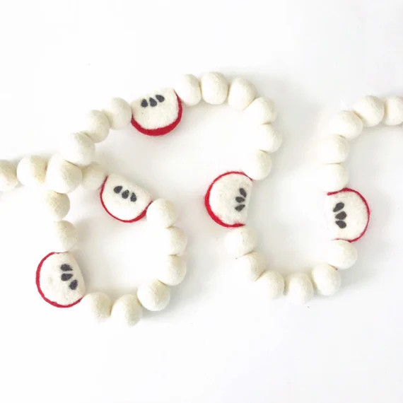 Felt Ball Garland with Felt Apples | Etsy (US)