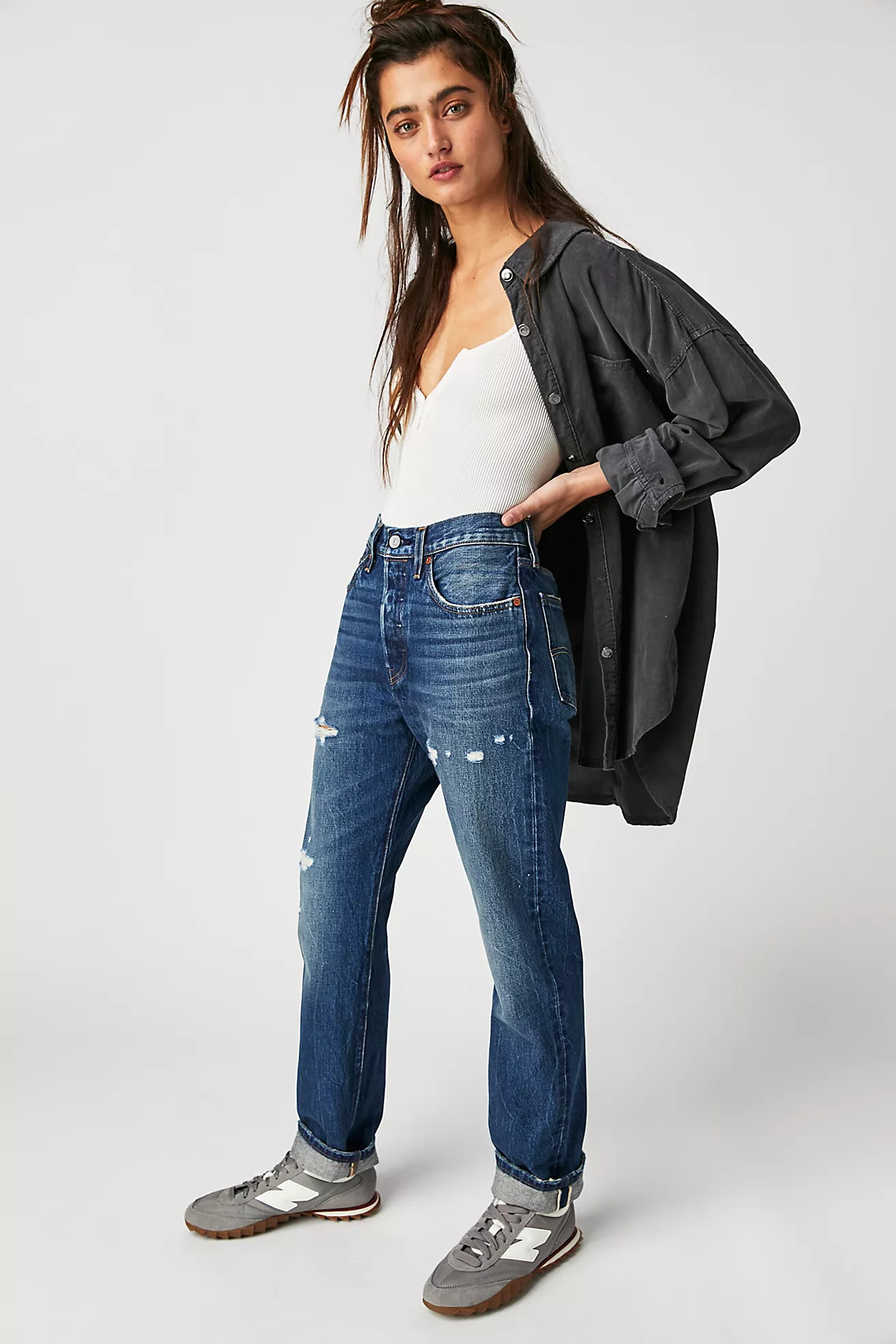 Levi's 501 Straight Selvedge Jeans | Free People (Global - UK&FR Excluded)