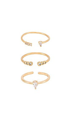 Ettika Crystal Stacking Rings in Gold from Revolve.com | Revolve Clothing (Global)