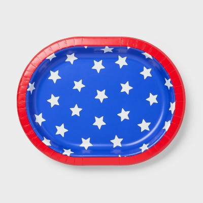 10ct 4th of July USA Star Buffet Paper Plates Blue - Spritz™ | Target